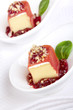 Appetizer with ham and cheese