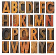 vintage wooden alphabet set