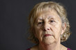 Senior woman portrait on black Senior woman portrait on black