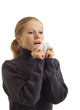 A sneezing woman A sneezing woman