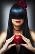 Fashion portrait of young sexy female model
