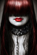 fashion portrait of young beautiful female model.