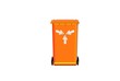 Orange Wertstofftonne Freisteller Symbol