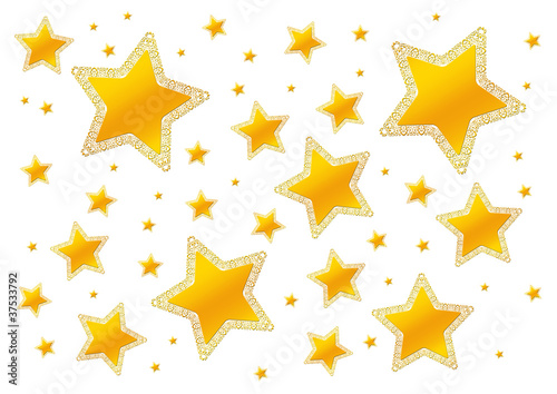 Illustration: goldfarbene Sterne, gelb, gold, Sterne, Haufen, weihnachtlich goldfarbene Sterne, gelb, gold, Sterne, Haufen, weihnachtlich