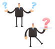 set of funny cartoon businessman