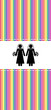 lesbian marriage in a rainbow background