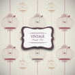 Vector: vintage design with birdcages - eps10 vintage design with birdcages - eps10