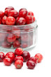 Photo: Cranberries in a glass bowl, closeup shot Cranberries in a glass bowl, closeup shot