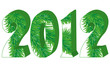 Christmas greetings card with fir tree in 2012
