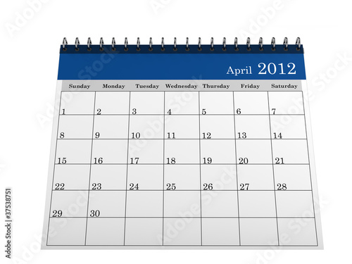 Illustration: Calendar April 2012 Calendar April 2012