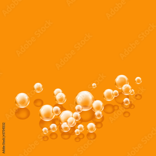 Illustration: bubbles orange square bubbles orange square
