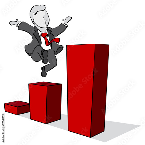 Vektor: businessman & bar Chart businessman & bar Chart