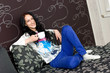 Young caucasian woman with cup of tea Young caucasian woman with cup of tea