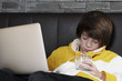 Photo: young men fall asleep in front of his notebook young men fall asleep in front of his notebook