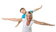 mother with son in studio