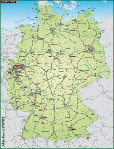 Vektor: Deuschland mit Nachbarländern Deuschland mit Nachbarländern