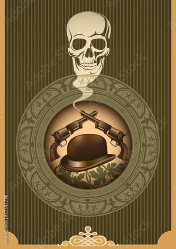 Vektor: Vintage wild west poster. Vintage wild west poster.