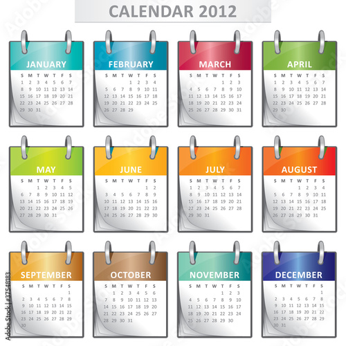 Vektor: calendar for 2012 calendar for 2012
