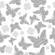 Grey butterfly seamless vector background Grey butterfly seamless vector background