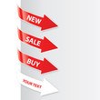 Red arrow with text