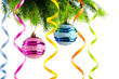 Holiday christmas decoration on white
