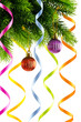 Christmas decoration on the white