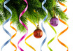 Christmas decoration on the white