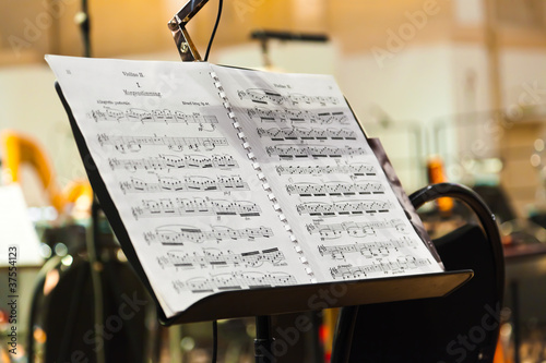 Photo: Musical instruments and sheet music Musical instruments and sheet music