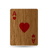 The Heart card on wooden background. The Heart card on wooden background.