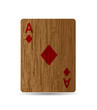 The diamonds card on wooden background. The diamonds card on wooden background.