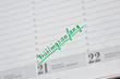 Frühlingsanfang Termin im Kalender notiert