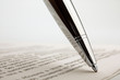 Ballpoint pen on contract