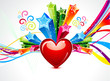abstract colorful heart explode