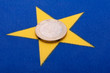 Euro Coin on EU Flag