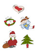 Fünfteiliges Grafikset: Weihnachten