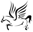 jumping pegasus vector illustration - symbol of inspiration