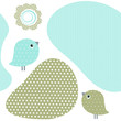 Seamless pattern with birds and flowers