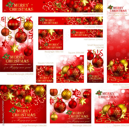 Vector: Collection of Christmas banners Collection of Christmas banners