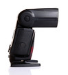 camera flash light on white background.