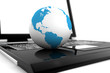 Laptop online with the world