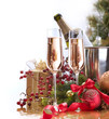 New Year Celebration. Two Champagne Glasses