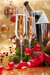 New Year Celebration. Two Champagne Glasses