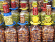 Bottled fresh olives and garlic pickles Bottled fresh olives and garlic pickles
