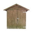Rusty wooden shed