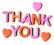 Letters Spelling Thank You With Hearts As Symbol for Gratitude A