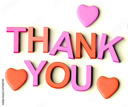 Illustration: Letters Spelling Thank You With Hearts As Symbol for Gratitude A Letters Spelling Thank You With Hearts As Symbol for Gratitude A