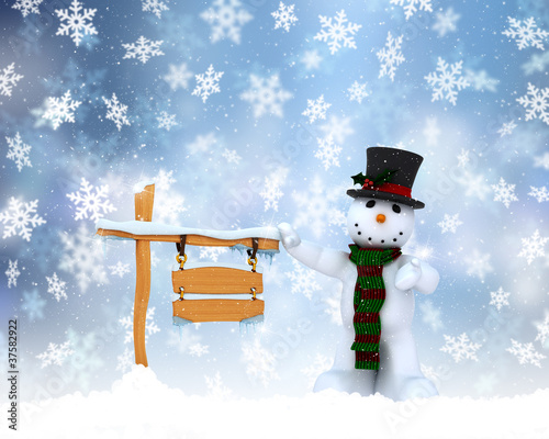 Illustration: Christmas snowman background Christmas snowman background