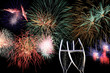 Sekt und Feuerwerk