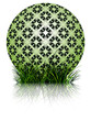 green bubble and grass reflected