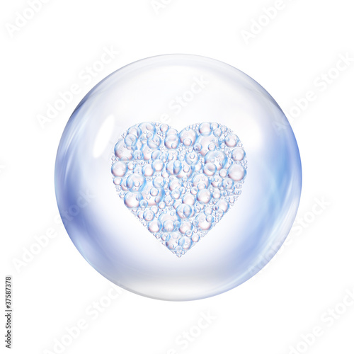 Illustration: heart bubbles in bubble heart bubbles in bubble
